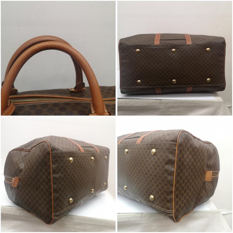 セリーヌ CELINE ボストンバッグ ボストンバッグ マカダム柄 トリオンフ ボストン バッグ 大容量 MC97/2 - 茶 / ブラウン / brown メンズ USED 古着 中古 50165316