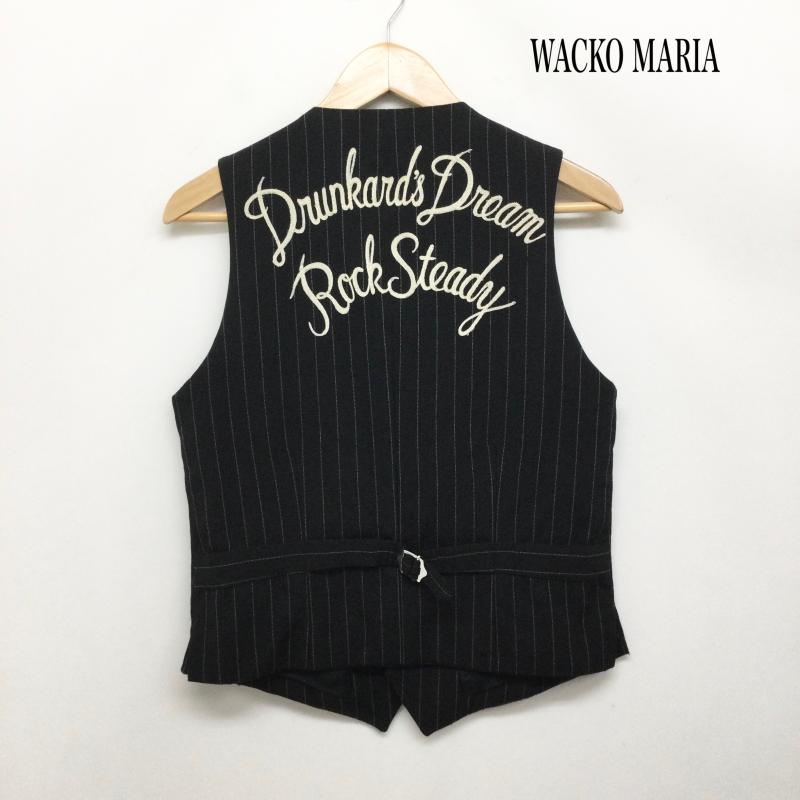 ワコマリア WACKO MARIA ベスト ベスト ワコマリア ベスト DRUNKARD S DREAM ROCK STEADY 刺繍 S 刺繍 黒 / ブラック / black メンズ USED 古着 中古 50165321