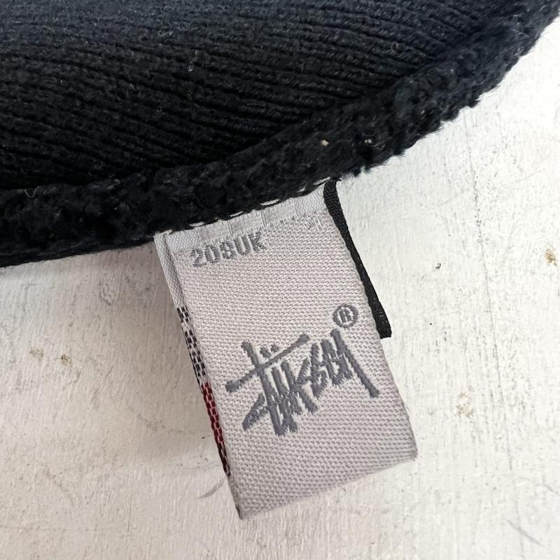 ステューシー STUSSY 帽子 ニット帽 00s 25周年 ロゴ総柄 モノグラム コットンニット ビーニー - 黒 / ブラック / black メンズ USED 古着 中古 50165323
