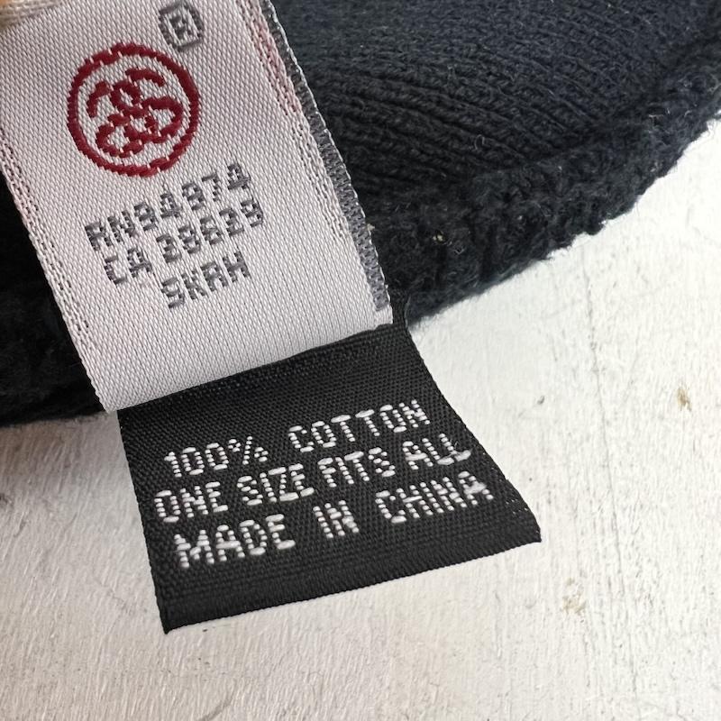 ステューシー STUSSY 帽子 ニット帽 00s 25周年 ロゴ総柄 モノグラム コットンニット ビーニー - 黒 / ブラック / black メンズ USED 古着 中古 50165323