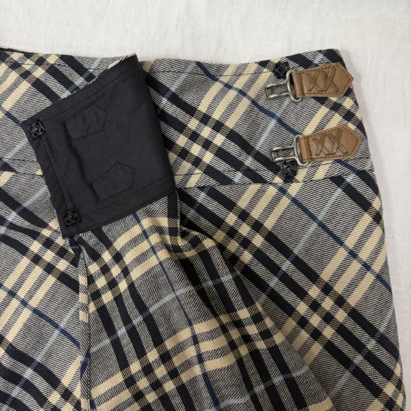 バーバリーロンドン Burberry London スカート ミニスカート サイド付きラップ風スカート 巻きスカート FX522-101 チェック 38 チェック 水色 / ライトブルー / X 青 / ブルー / blue レディース USED 古着 中古 50165324