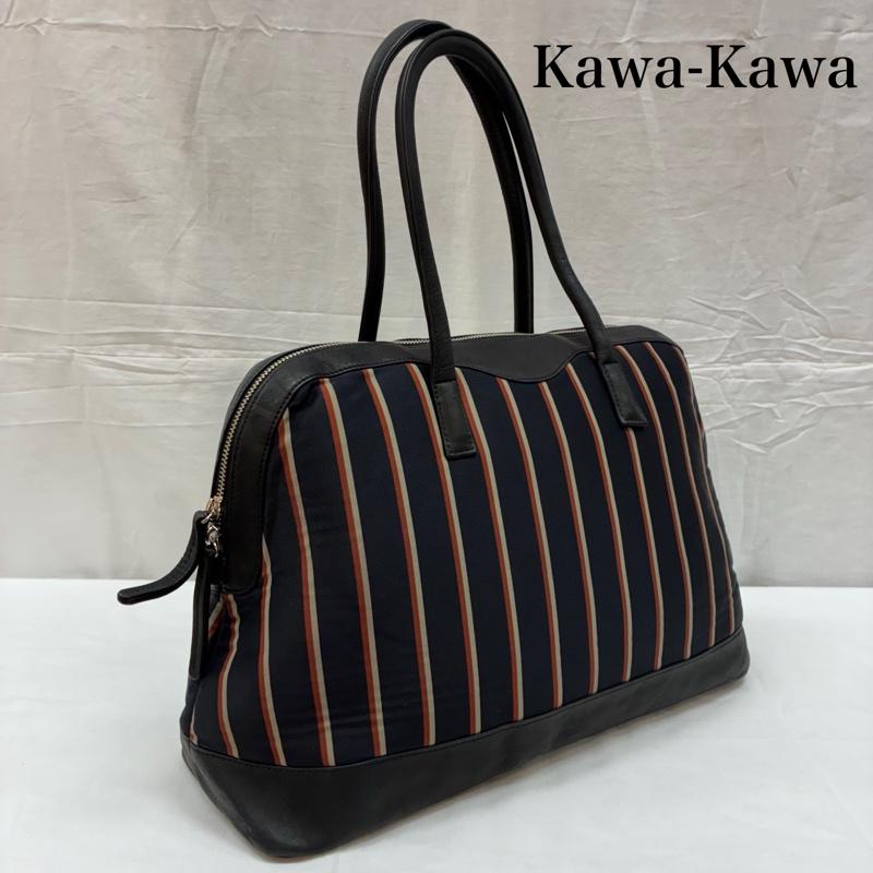 カワカワ Kawa-Kawa ボストンバッグ ボストンバッグ ストライプ レザー WET 切替 ボストンバッグ - レディース USED 古着 中古 50165332