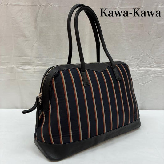 カワカワ Kawa-Kawa ボストンバッグ ボストンバッグ ストライプ レザー WET 切替 ボストンバッグ - レディース USED 古着 中古 50165332