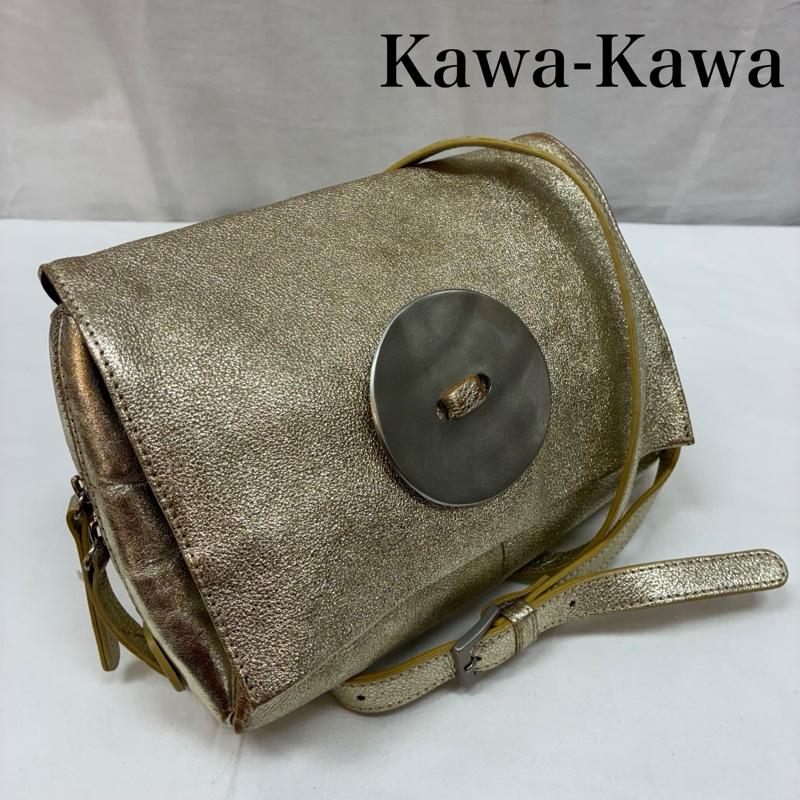 カワカワ Kawa-Kawa ショルダーバッグ ショルダーバッグ ゴールド レザー スナップ ボタン 斜め掛け クロスボディ ショルダーバッグ - レディース USED 古着 中古 50165339