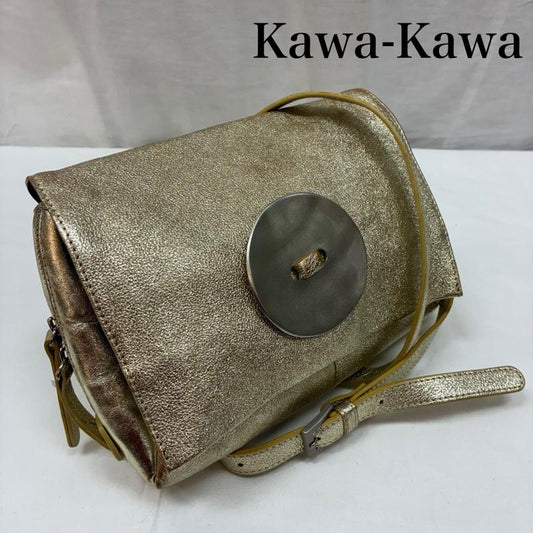 カワカワ Kawa-Kawa ショルダーバッグ ショルダーバッグ ゴールド レザー スナップ ボタン 斜め掛け クロスボディ ショルダーバッグ - レディース USED 古着 中古 50165339