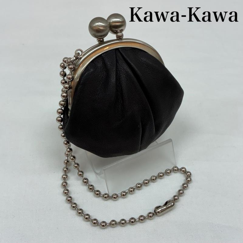 カワカワ Kawa-Kawa 財布 コンパクト財布 がま口 レザー コインケース ボールチェーン ネックレス - レディース USED 古着 中古 50165376