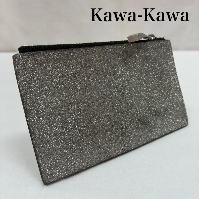 カワカワ Kawa-Kawa カードケース カードケース ラメ コーティング レザー カードケース パスケース ジップポケット - レディース USED 古着 中古 50165392