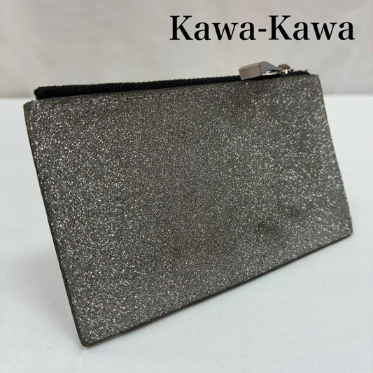 カワカワ Kawa-Kawa カードケース カードケース ラメ コーティング レザー カードケース パスケース ジップポケット - レディース USED 古着 中古 50165392