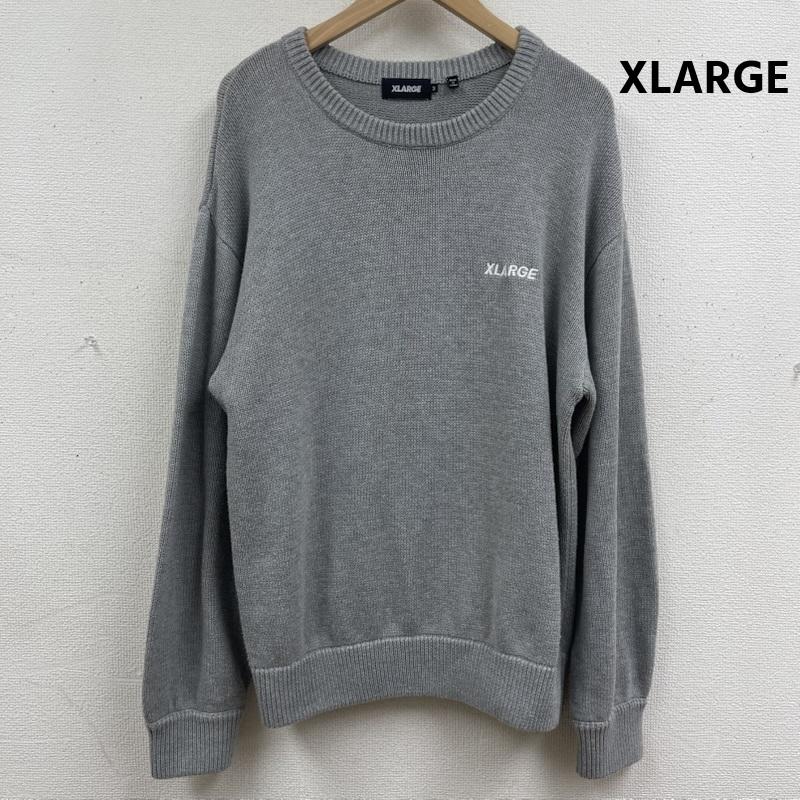エクストララージ XLARGE トレーナー 長袖 STANDARD Logo KNIT クルーネック セーター 101213015002 M 灰 / グレー / gray メンズ USED 古着 中古 50165403