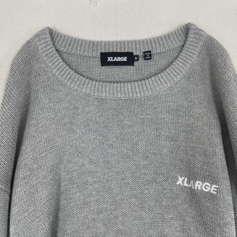 エクストララージ XLARGE トレーナー 長袖 STANDARD Logo KNIT クルーネック セーター 101213015002 M 灰 / グレー / gray メンズ USED 古着 中古 50165403