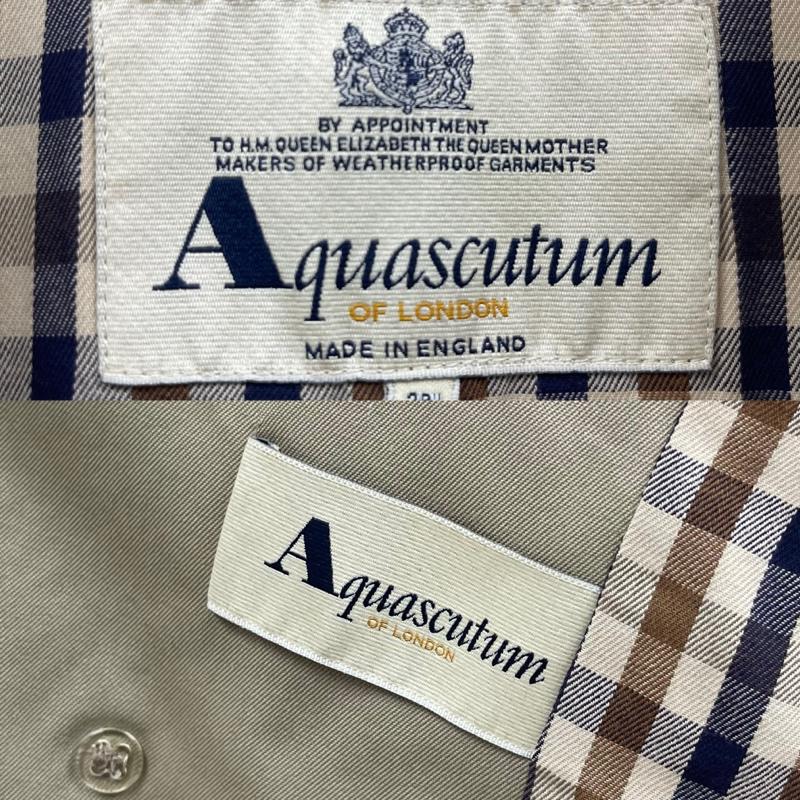 アクアスキュータム Aquascutum コート コート一般 イングランド製 比翼 クラシック バルマカーン ステンカラー コート 38 ベージュ / ベージュ / beige メンズ USED 古着 中古 50165407