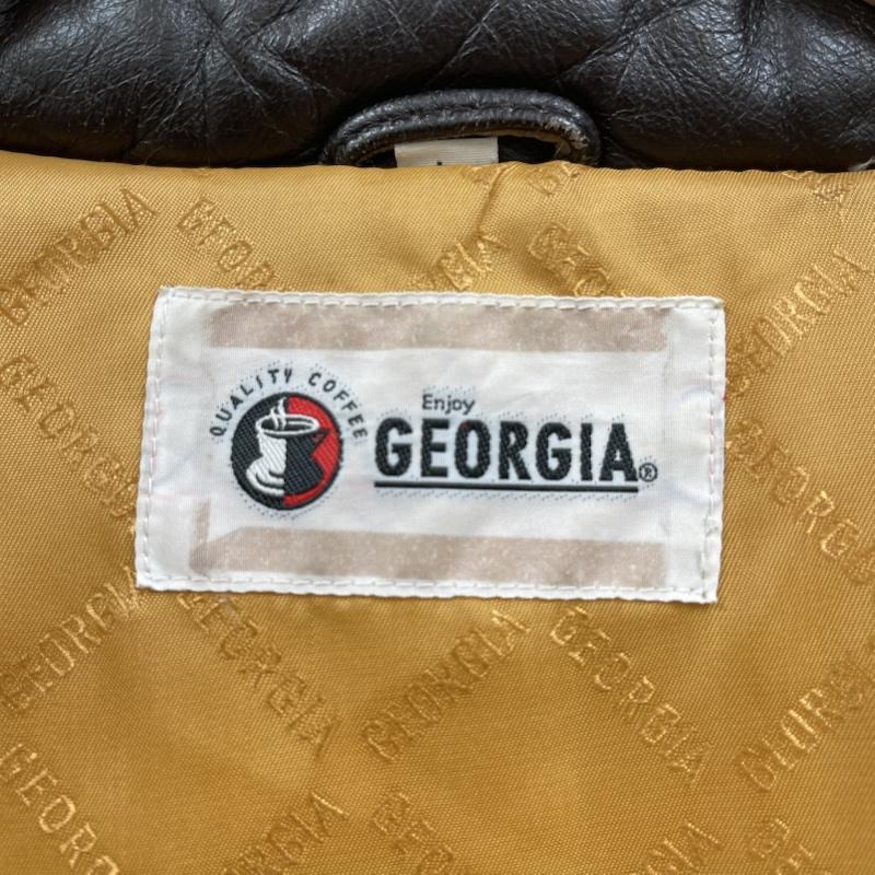 古着 USED ジャケット、上着 レザージャケット GEORGIA 非売品 イタリア製 ラムレザー 羊革 ダウン レザー ジャケット ダークブラウン / ダークブラウン / メンズ USED 古着 中古 50165408