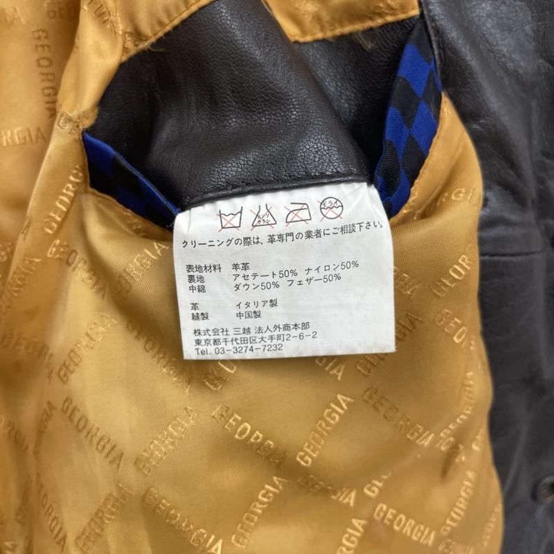 古着 USED ジャケット、上着 レザージャケット GEORGIA 非売品 イタリア製 ラムレザー 羊革 ダウン レザー ジャケット ダークブラウン / ダークブラウン / メンズ USED 古着 中古 50165408