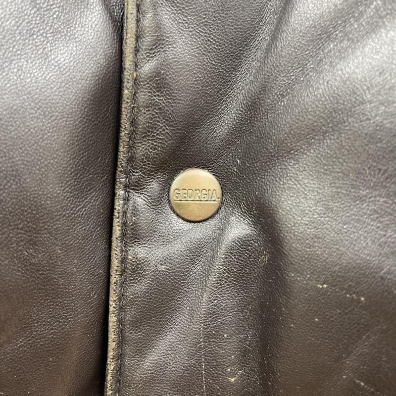 古着 USED ジャケット、上着 レザージャケット GEORGIA 非売品 イタリア製 ラムレザー 羊革 ダウン レザー ジャケット ダークブラウン / ダークブラウン / メンズ USED 古着 中古 50165408