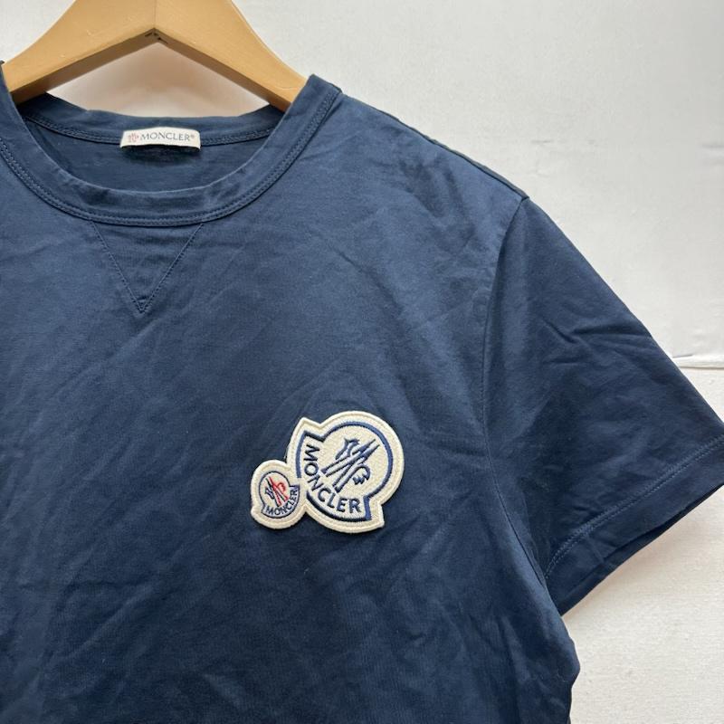 モンクレール MONCLER Tシャツ 半袖 18SS MAGLIA T-SHIRT ダブル ロゴ ワッペン Tシャツ D10918032500 M 紺 / ネイビー / navy メンズ USED 古着 中古 50165417