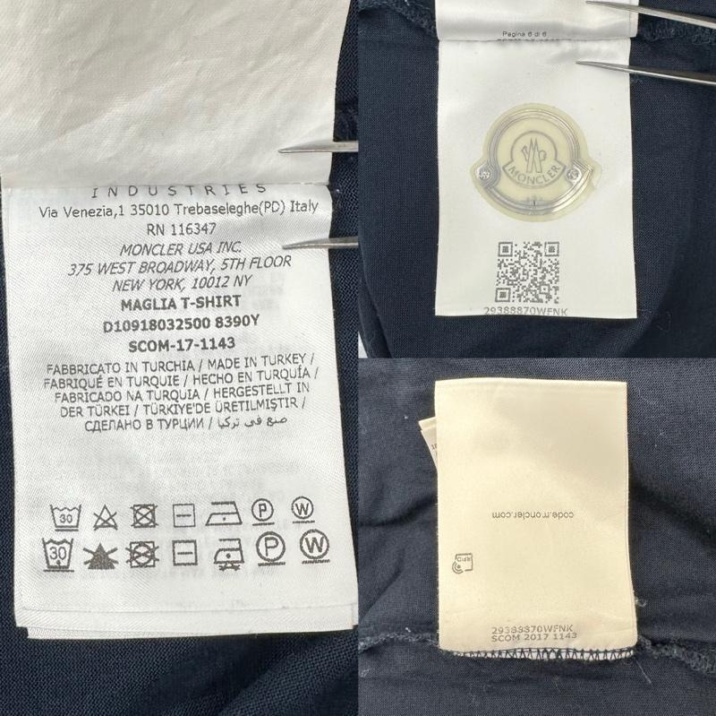モンクレール MONCLER Tシャツ 半袖 18SS MAGLIA T-SHIRT ダブル ロゴ ワッペン Tシャツ D10918032500 M 紺 / ネイビー / navy メンズ USED 古着 中古 50165417