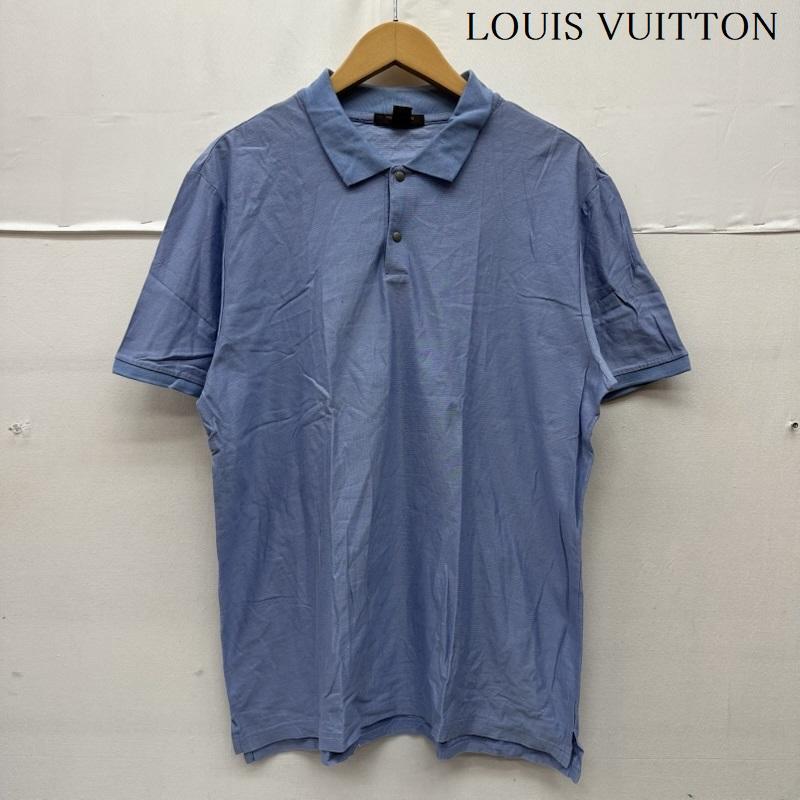 ルイヴィトン LOUIS VUITTON ポロシャツ 半袖 イタリア製 ボーダー ポロ シャツ XL 青 / ブルー / blue メンズ USED 古着 中古 50165418