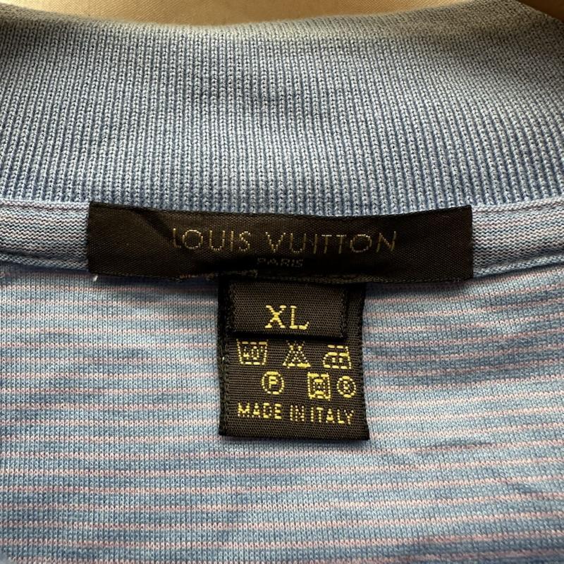 ルイヴィトン LOUIS VUITTON ポロシャツ 半袖 イタリア製 ボーダー ポロ シャツ XL 青 / ブルー / blue メンズ USED 古着 中古 50165418