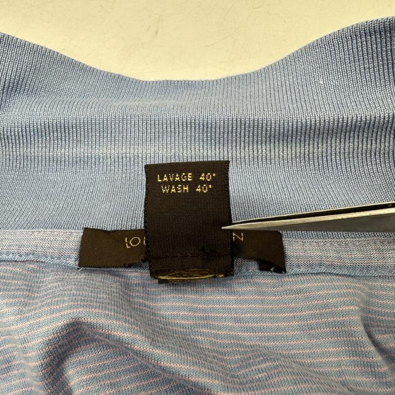 ルイヴィトン LOUIS VUITTON ポロシャツ 半袖 イタリア製 ボーダー ポロ シャツ XL 青 / ブルー / blue メンズ USED 古着 中古 50165418