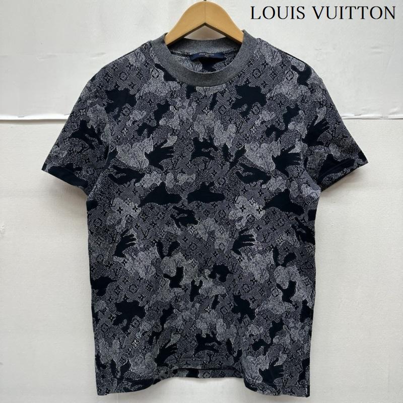 ルイヴィトン LOUIS VUITTON Tシャツ 半袖 LVロゴ ジャカード コットン モノグラム カモフラージュ Tシャツ RM202M UYO HJY06W S 紺 / ネイビー / navy メンズ USED 古着 中古 50165422