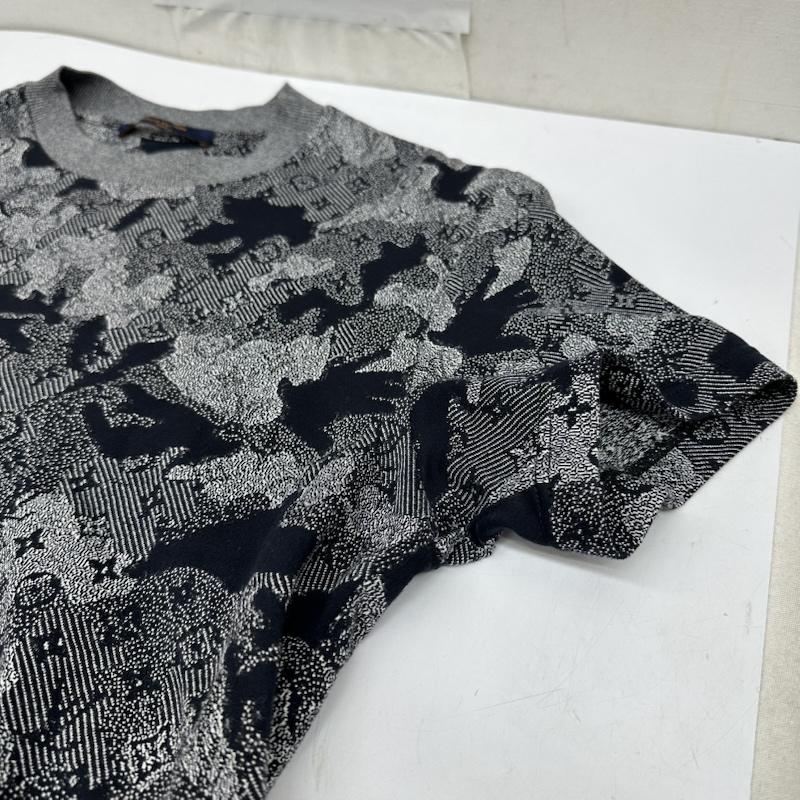 ルイヴィトン LOUIS VUITTON Tシャツ 半袖 LVロゴ ジャカード コットン モノグラム カモフラージュ Tシャツ RM202M UYO HJY06W S 紺 / ネイビー / navy メンズ USED 古着 中古 50165422