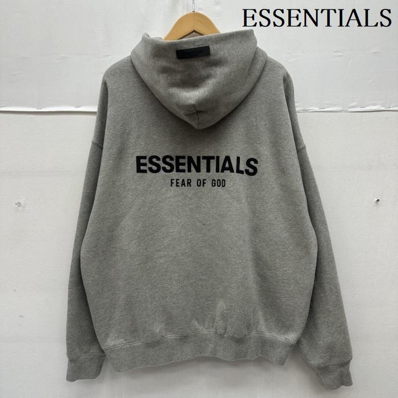 エッセンシャルズ ESSENTIALS パーカー 長袖 FEAR OF GOD バック ロゴ スウェット パーカー M 灰 / グレー / gray メンズ USED 古着 中古 50165423