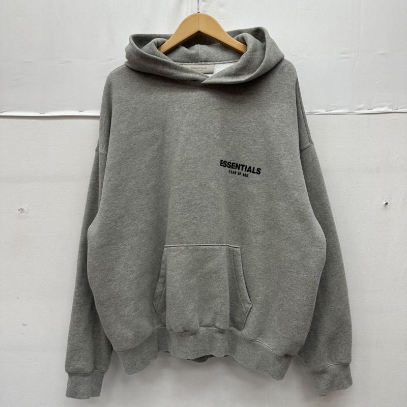 エッセンシャルズ ESSENTIALS パーカー 長袖 FEAR OF GOD バック ロゴ スウェット パーカー M 灰 / グレー / gray メンズ USED 古着 中古 50165423