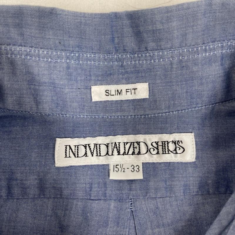 インディビジュアライズドシャツ INDIVIDUALIZED SHIRTS シャツ、ブラウス 長袖 USA製 slim fit シャンブレー カジュアル ドレス シャツ 15 1/2-33 水色 / ライトブルー / メンズ USED 古着 中古 50165424