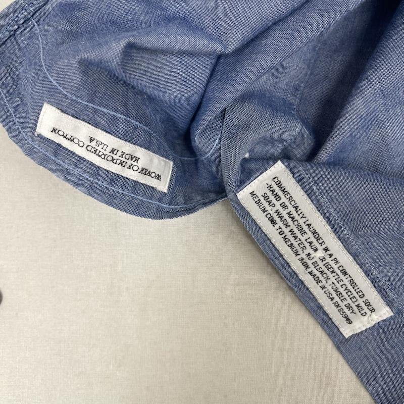 インディビジュアライズドシャツ INDIVIDUALIZED SHIRTS シャツ、ブラウス 長袖 USA製 slim fit シャンブレー カジュアル ドレス シャツ 15 1/2-33 水色 / ライトブルー / メンズ USED 古着 中古 50165424
