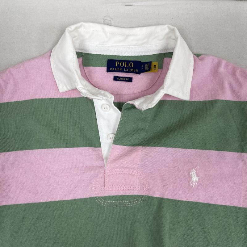 ポロラルフローレン POLO RALPH LAUREN ポロシャツ 長袖 CLASSIC FIT ラガーシャツ アイコニック ラグビー 長袖 ポロシャツ S 桃 / ピンク / pink メンズ USED 古着 中古 50165426