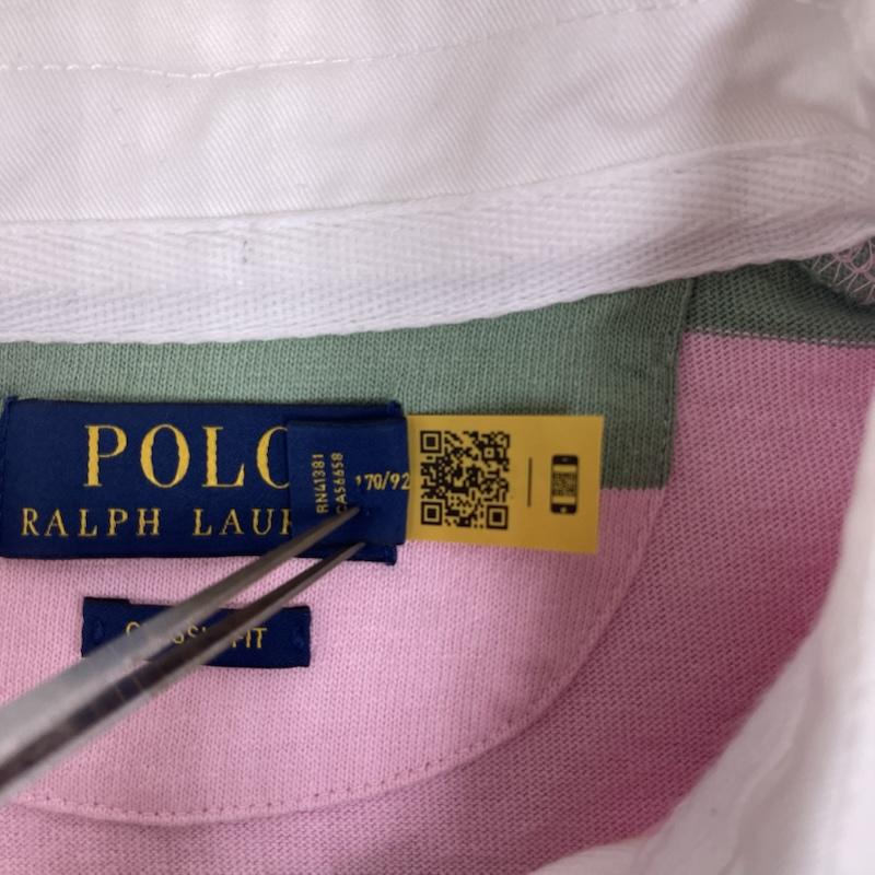 ポロラルフローレン POLO RALPH LAUREN ポロシャツ 長袖 CLASSIC FIT ラガーシャツ アイコニック ラグビー 長袖 ポロシャツ S 桃 / ピンク / pink メンズ USED 古着 中古 50165426