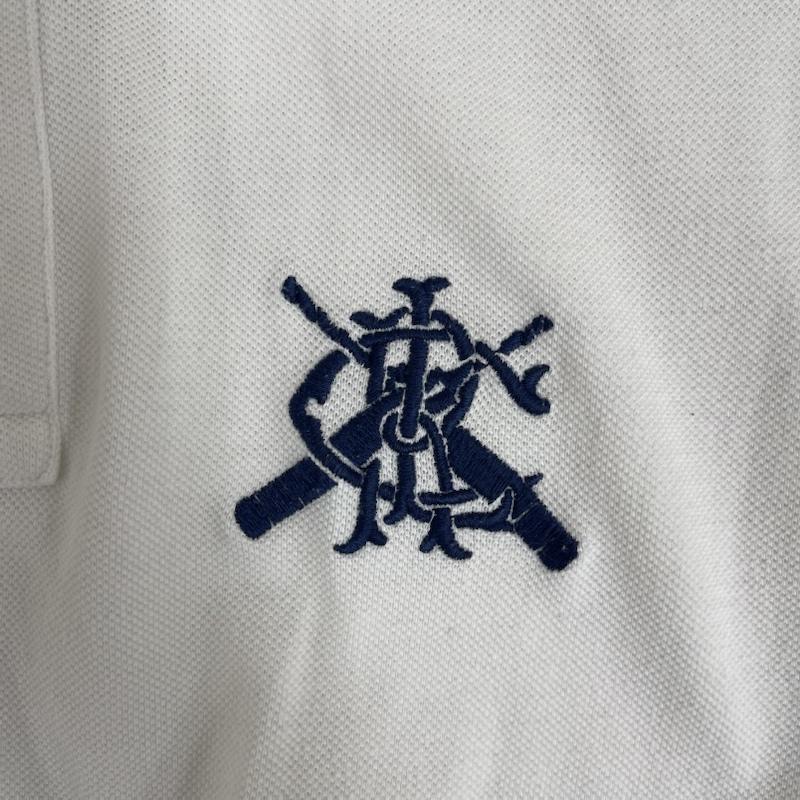 ポロバイラルフローレン Polo by RALPH LAUREN ポロシャツ 半袖 モノグラム エンブレム 刺繍 鹿の子 半袖 ポロシャツ トップス L 白 / ホワイト / white メンズ USED 古着 中古 50165427