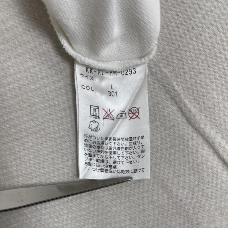 ポロバイラルフローレン Polo by RALPH LAUREN ポロシャツ 半袖 モノグラム エンブレム 刺繍 鹿の子 半袖 ポロシャツ トップス L 白 / ホワイト / white メンズ USED 古着 中古 50165427