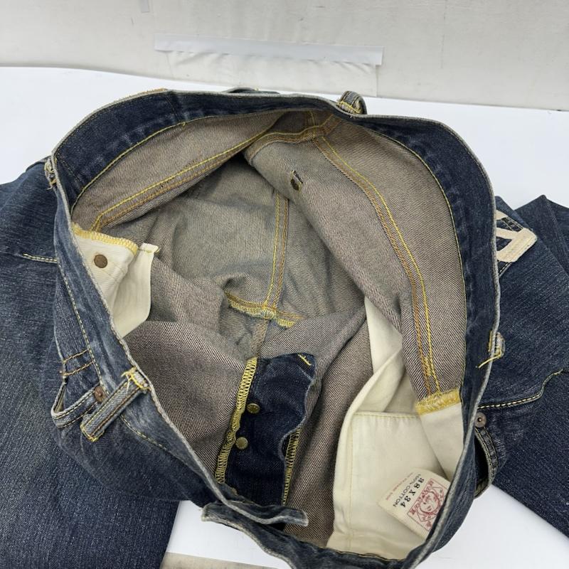 エヴィス EVISU パンツ デニム、ジーンズ W38 EVISU PARIS カモメ 刺繍 ボタンフライ デニム パンツ 0001 38インチ インディゴ / インディゴ / Indigo メンズ USED 古着 中古 50165428