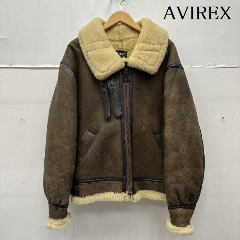 アヴィレックス AVIREX ジャケット、上着 フライトジャケット B-3 ムートン ボア フライト ジャケット AC-17755 42 茶 / ブラウン / brown メンズ USED 古着 中古 50165429