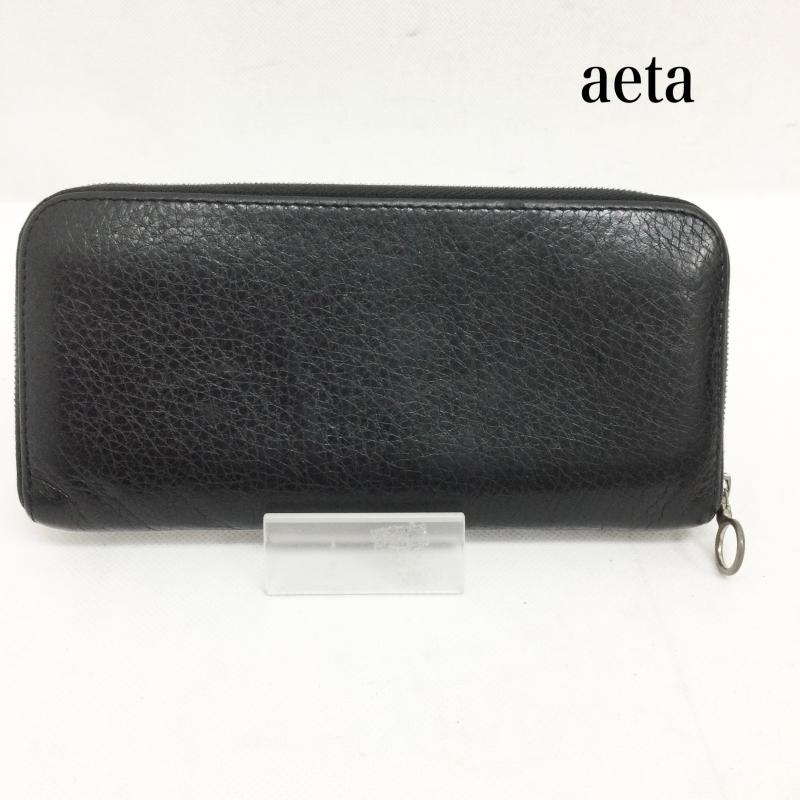 古着 USED 財布 長財布 aeta 財布 長財布 ラウンドファスナー - 黒 / ブラック / black メンズ USED 古着 中古 50165432