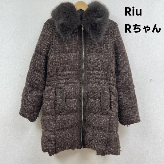 古着 USED コート 毛皮、ファー Riu Rちゃん Tweed down coat ラメ糸 ファー アウター コート FREE 茶 / ブラウン / brown レディース USED 古着 中古 50165443