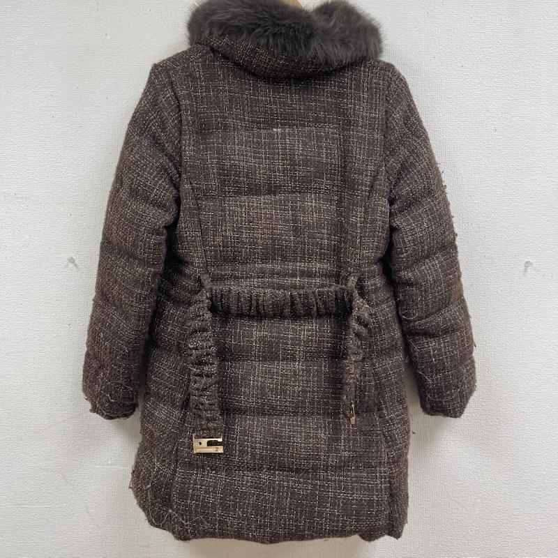 古着 USED コート 毛皮、ファー Riu Rちゃん Tweed down coat ラメ糸 ファー アウター コート FREE 茶 / ブラウン / brown レディース USED 古着 中古 50165443