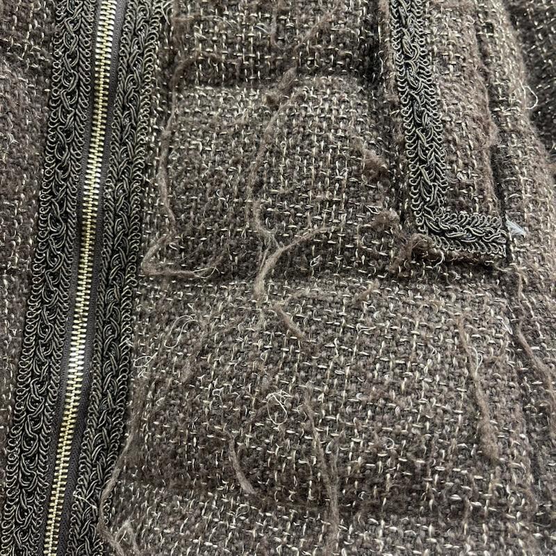 古着 USED コート 毛皮、ファー Riu Rちゃん Tweed down coat ラメ糸 ファー アウター コート FREE 茶 / ブラウン / brown レディース USED 古着 中古 50165443