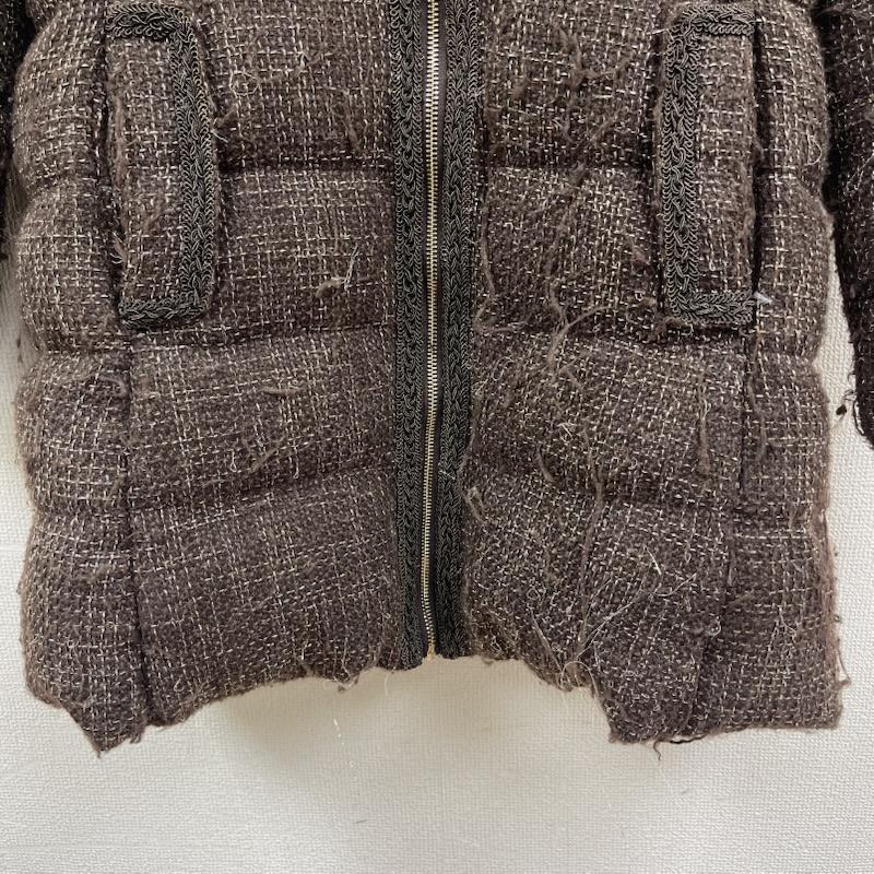 古着 USED コート 毛皮、ファー Riu Rちゃん Tweed down coat ラメ糸 ファー アウター コート FREE 茶 / ブラウン / brown レディース USED 古着 中古 50165443