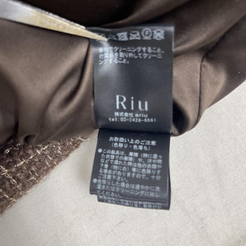 古着 USED コート 毛皮、ファー Riu Rちゃん Tweed down coat ラメ糸 ファー アウター コート FREE 茶 / ブラウン / brown レディース USED 古着 中古 50165443