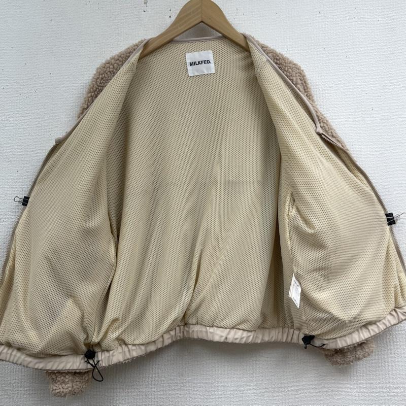 ミルクフェド MILKFED. ジャケット、上着 ジャンパー、ブルゾン SLEEVE LOGO V NECK ジップアップ ボア ジャケット ジャンパー 103213021013 one ベージュ / ベージュ / beige レディース USED 古着 中古 50165445