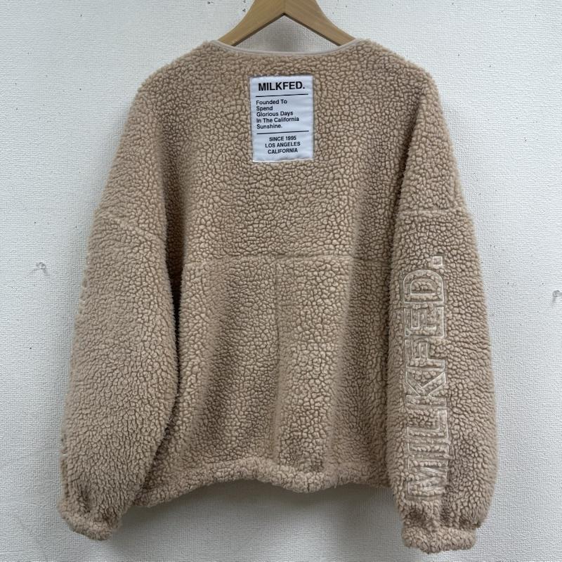 ミルクフェド MILKFED. ジャケット、上着 ジャンパー、ブルゾン SLEEVE LOGO V NECK ジップアップ ボア ジャケット ジャンパー 103213021013 one ベージュ / ベージュ / beige レディース USED 古着 中古 50165445