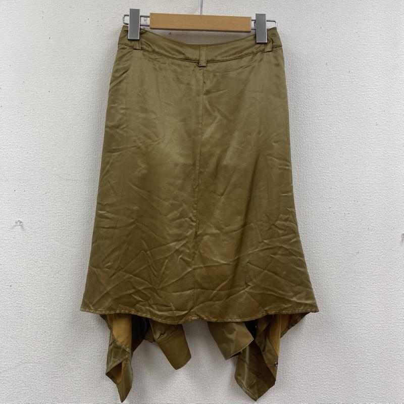 ディーゼル DIESEL スカート ひざ丈スカート オーバルDメタル ロゴ シルク混 サテン スカート シャツ O-SUZ XS 金 / ゴールド / gold color レディース USED 古着 中古 50165450