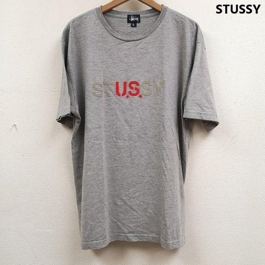 ステューシー STUSSY Tシャツ 半袖 90s 紺タグ USA製 フェルト ワッペン 半袖 Tシャツ L 灰 / グレー / gray メンズ USED 古着 中古 50165457