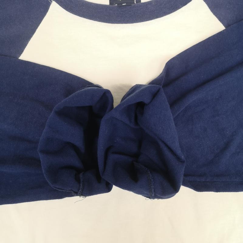ステューシー STUSSY カットソー 七分袖 00s USA製 切り替え スケボー スケートボード ラグランTシャツ L 紺 / ネイビー / navy メンズ USED 古着 中古 50165460