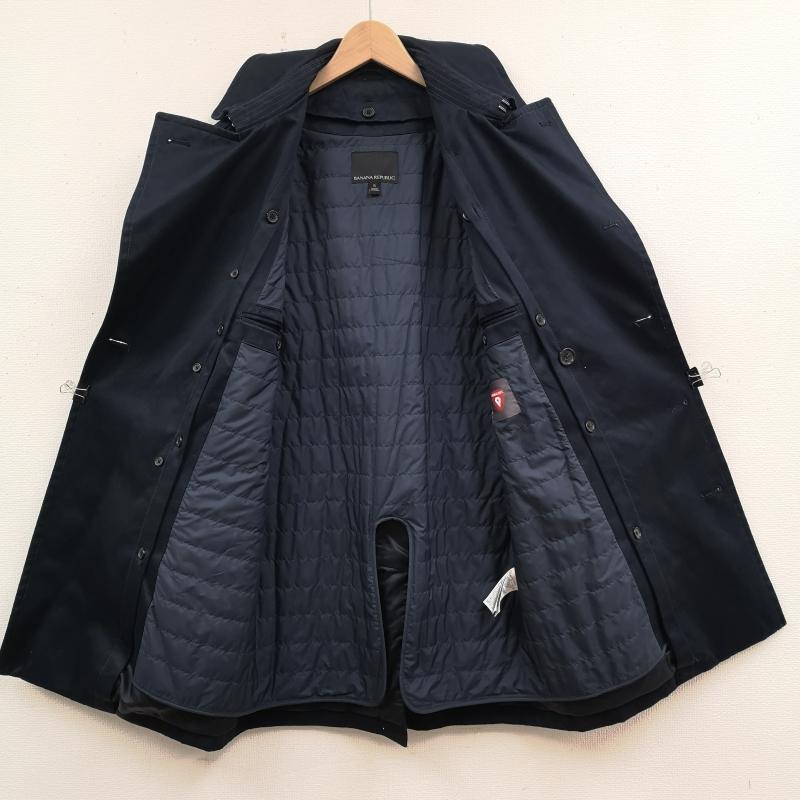 バナナリパブリック BANANA REPUBLIC コート トレンチコート ダブルブレスト仕様 ガンフラップ 胸元フラップ ミドル丈 プリマロフト トレンチコート 514543-00 S 紺 / ネイビー / navy メンズ USED 古着 中古 50165462