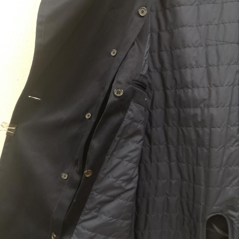 バナナリパブリック BANANA REPUBLIC コート トレンチコート ダブルブレスト仕様 ガンフラップ 胸元フラップ ミドル丈 プリマロフト トレンチコート 514543-00 S 紺 / ネイビー / navy メンズ USED 古着 中古 50165462