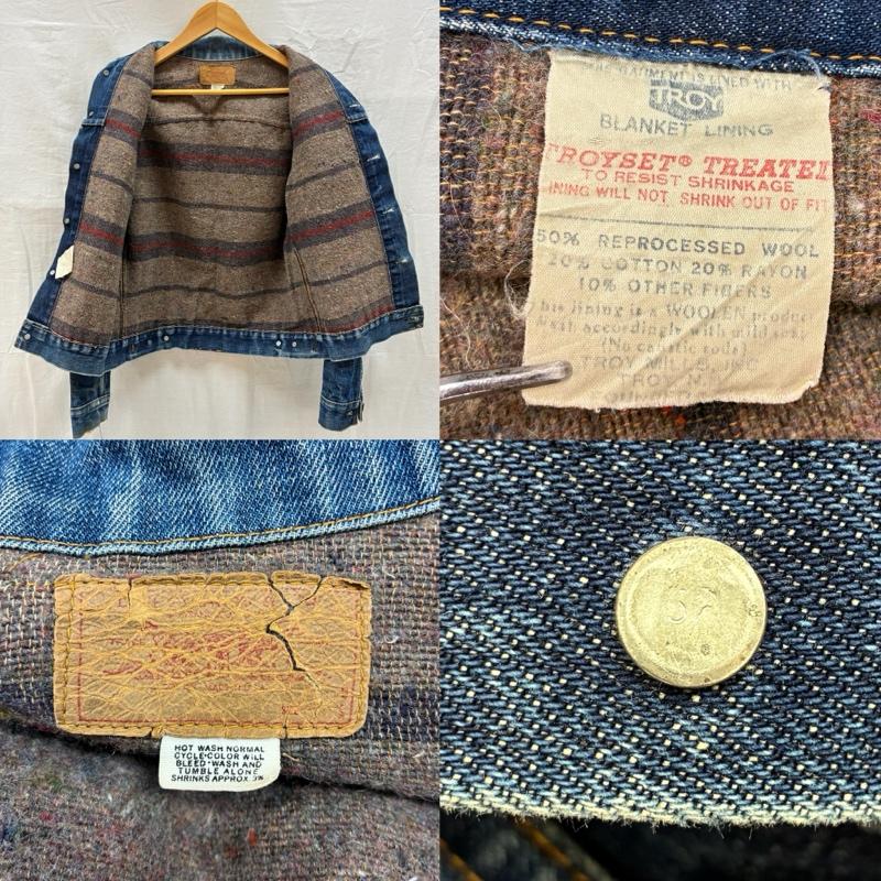 リーバイス Levi s ジャケット、上着 ジャンパー、ブルゾン 70s 80s 70505-0317 USA製 ボタン裏52 スモールe トラッカー デニムジャケット TROY ブランケットライナー - メンズ USED 古着 中古 50165470