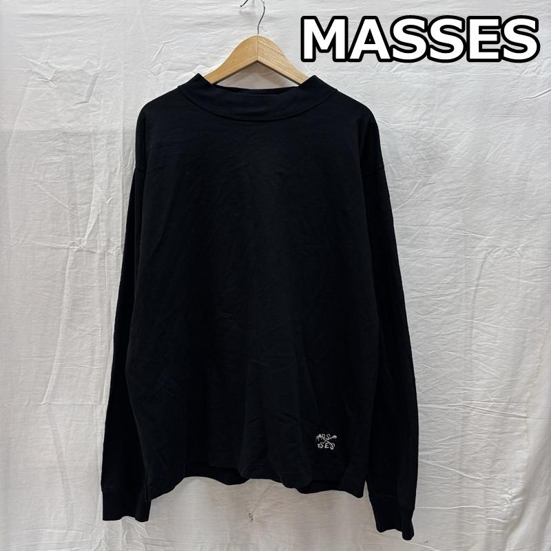 古着 USED Tシャツ 長袖 MASSES マシス ハイネック 長袖 Tシャツ ロンT ロゴ M 黒 / ブラック / black メンズ USED 古着 中古 50165471